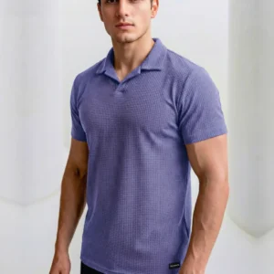 Imported Waffle Weave - Zinc Polo