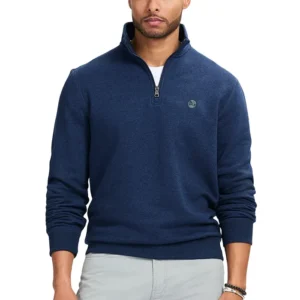 Premium Dark Blue Quarter Zipper Fleece Sweatshirt