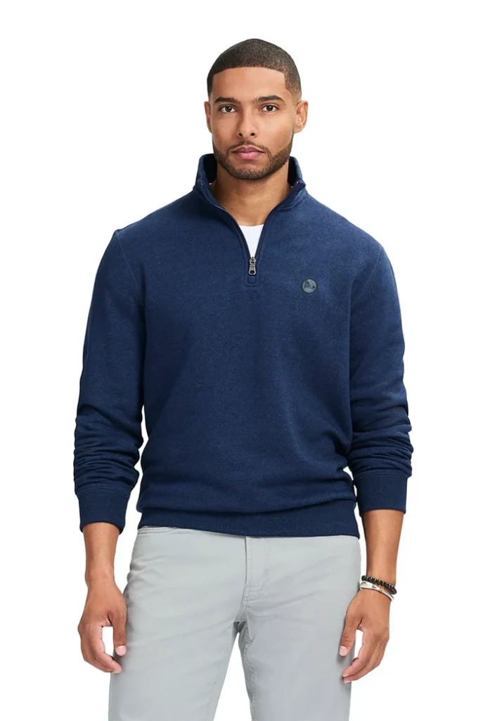 Premium Dark Blue Quarter Zipper Fleece Sweatshirt