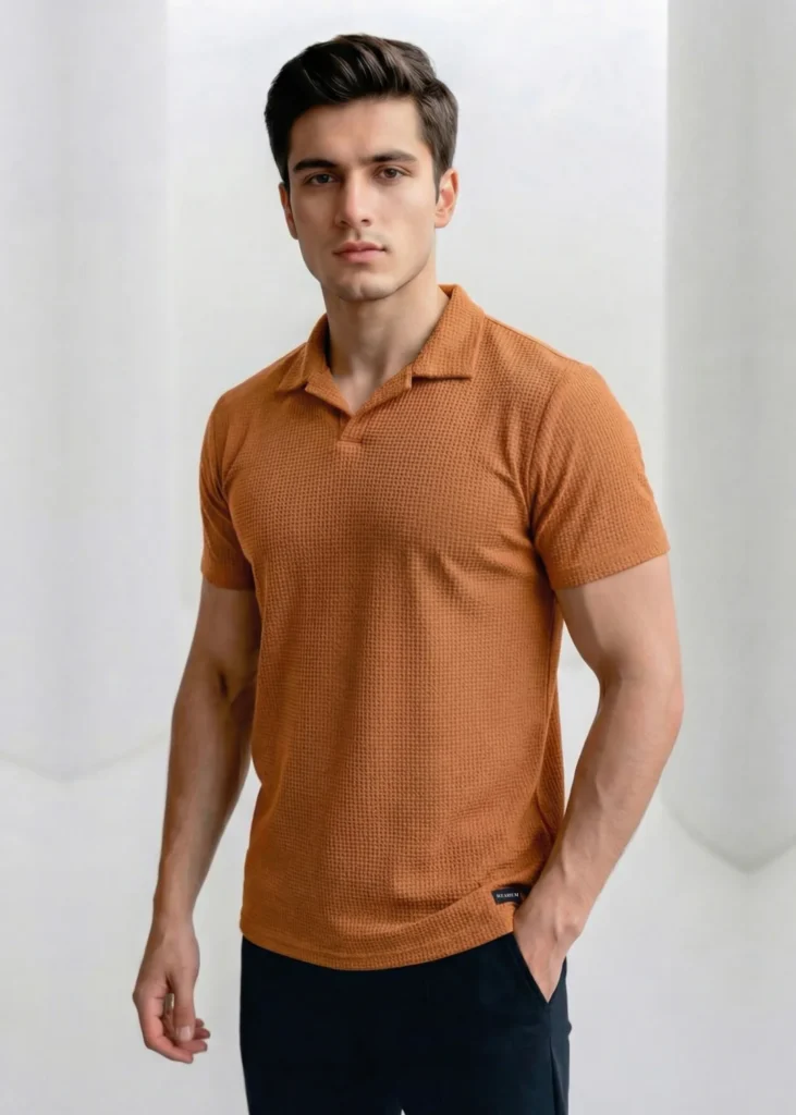 Imported Waffle Weave - Teal Polo
